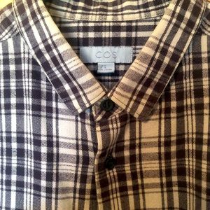 COS Button-Down Shirt Medium Grey/Black Plaid